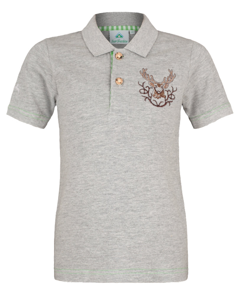 trachtenland-isar-trachten-kinder-poloshirt-benjamin-hirsch-grau image 1