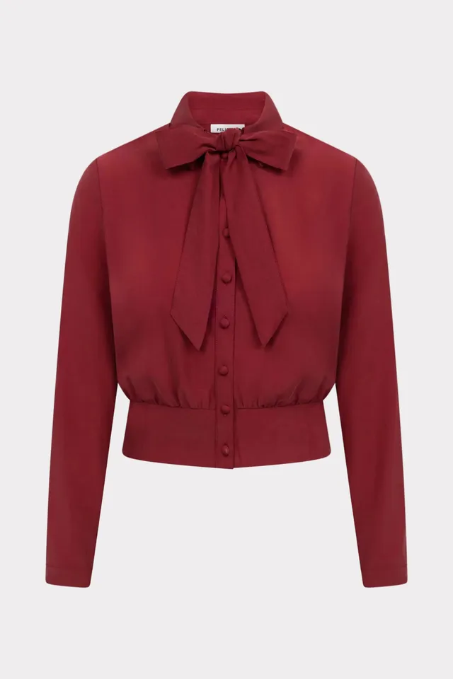felicitas-damen-bluse-bala-cupro-baumwolle-mit-schleife-langarm image 1