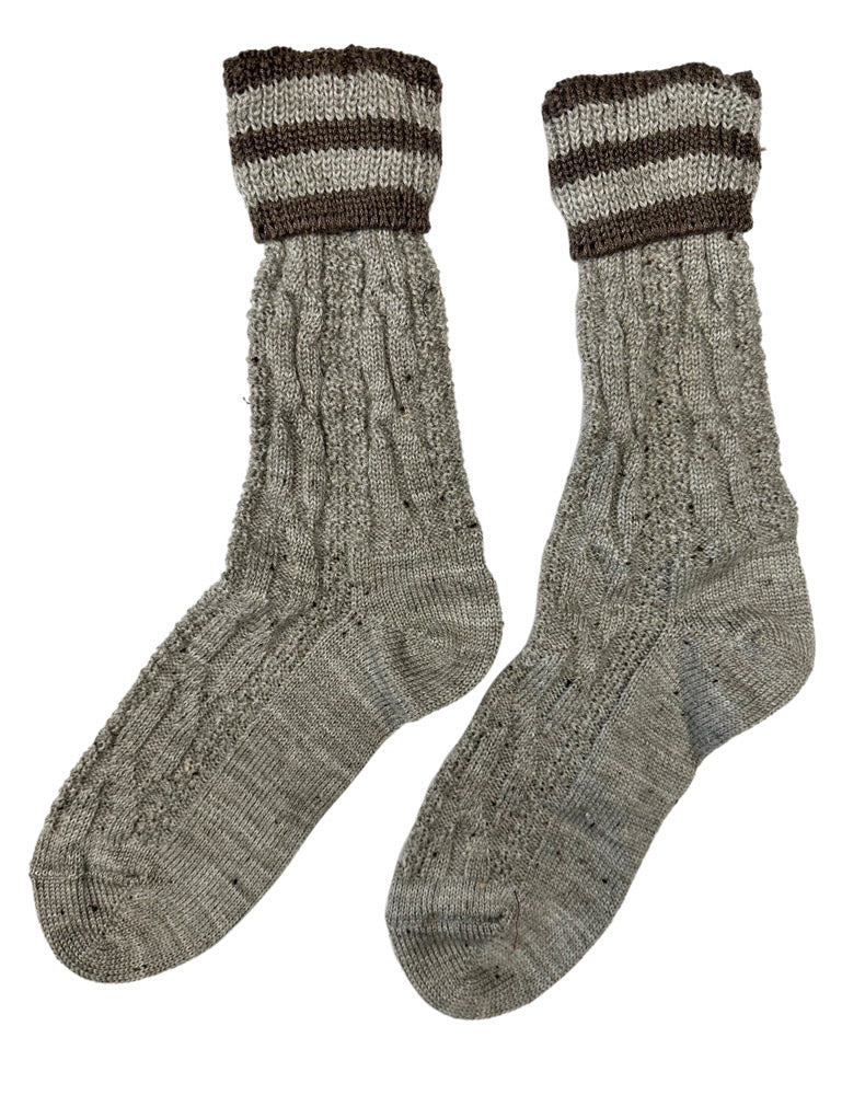 trachtenland-trachten-umschlagsocken-zopfmuster-nuss-braun image 2