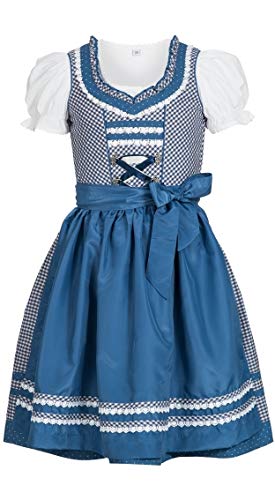 n-bler-kinderdirndl-klara-3-teilig-blau-wei-braun-karo image 6