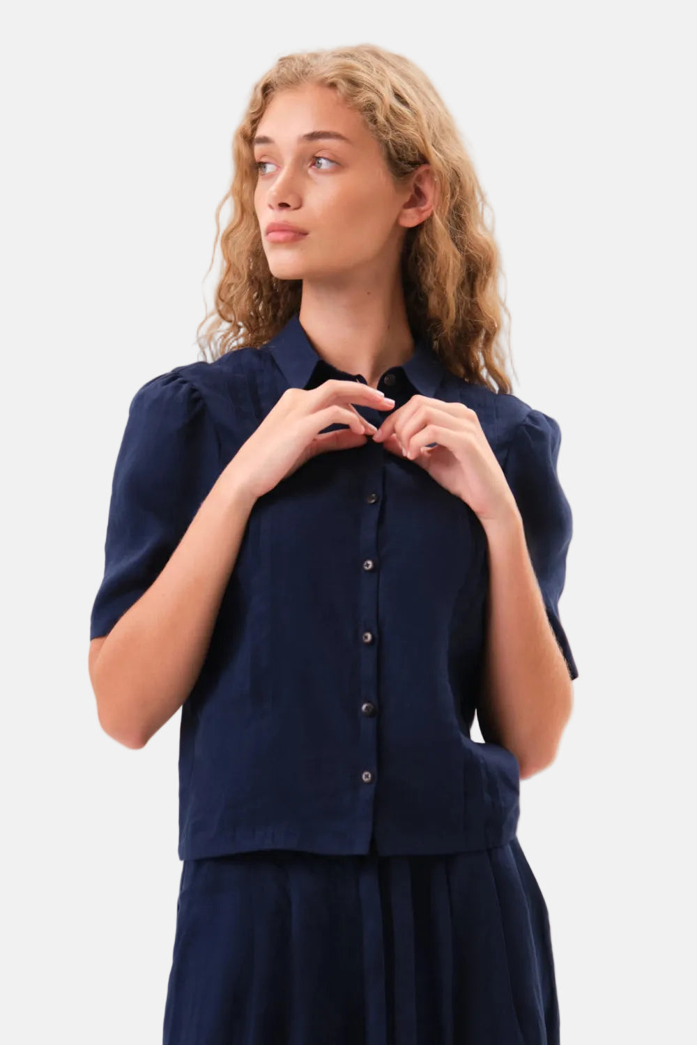 felicitas-damen-bluse-bettine-leinen-viskose-bluse-kurz image 2