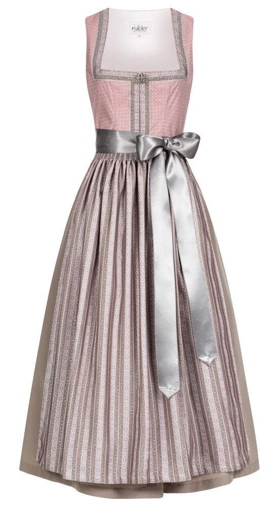 n-bler-dirndl-rosalinde-lang-rosa-damen-trachtenkleid-mit-sch-rze image 1