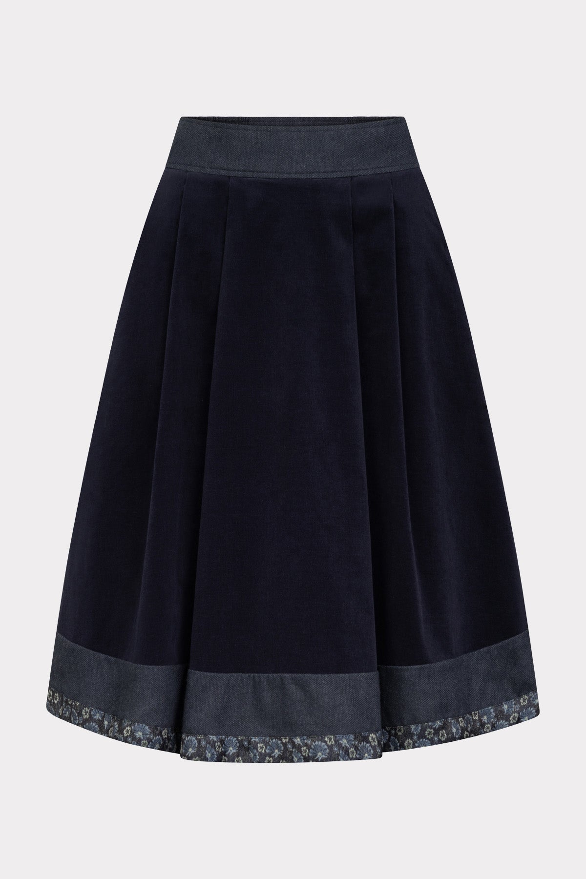 felicitas-rock-rina-damen-trachtenrock-blau-mit-denimsaum image 1