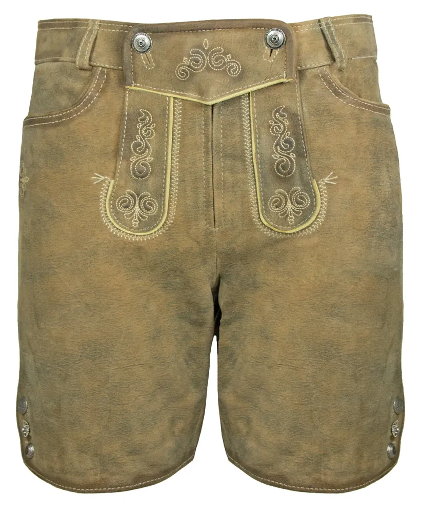 maddox-kurze-damen-lederhose-elsa-hellbraun-antik-buche image 1
