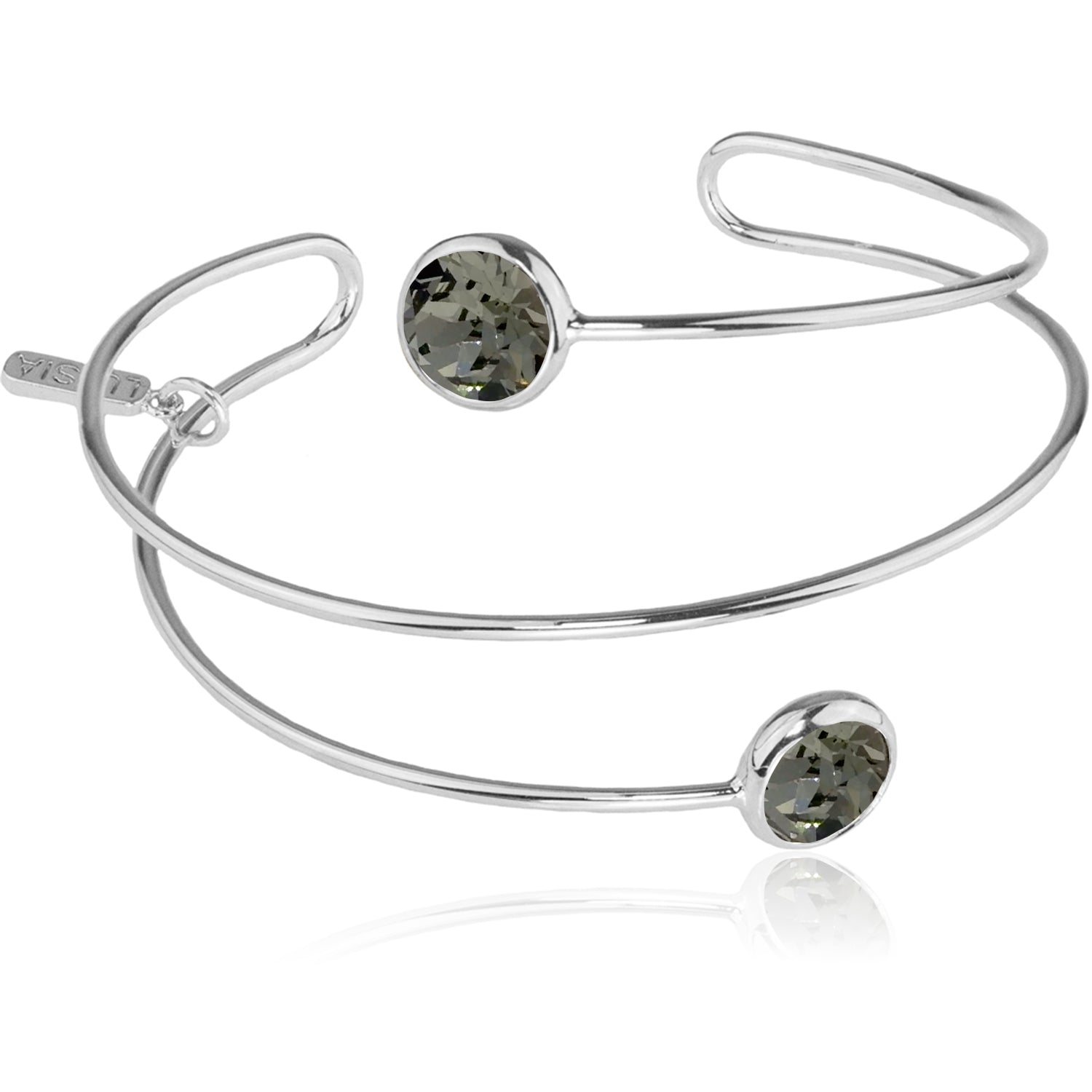 luisia-spiral-armreif-fjella-silber-black-diamond image 1