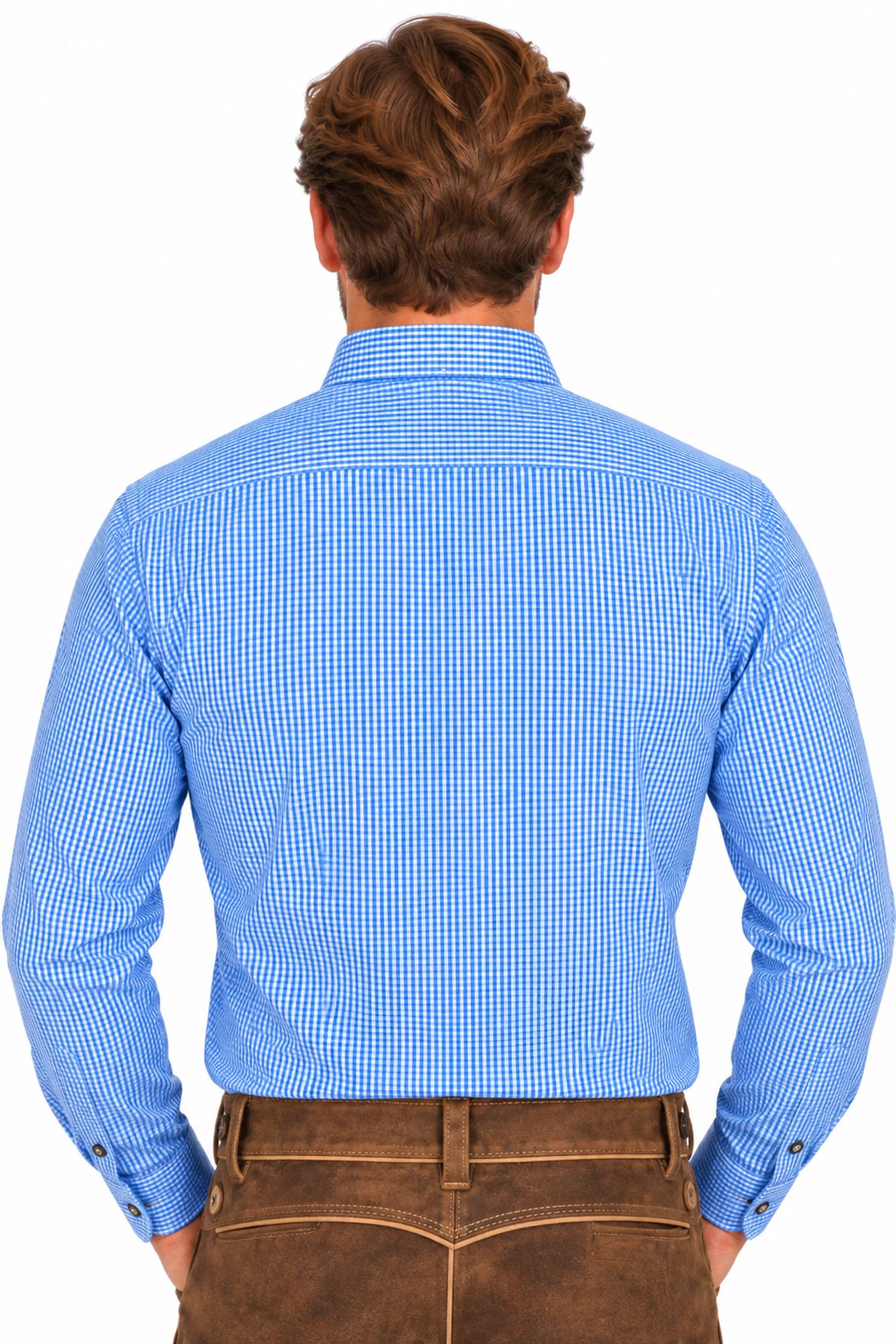 maddox-herren-trachtenhemd-hemd-47-kariert-hellblau image 4