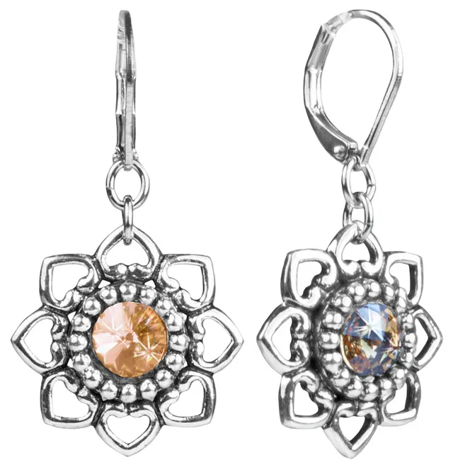trachtenland-luisia-ohrringe-leandra-herzbl-te-hellbraun-mit-swarovski-stein image 1