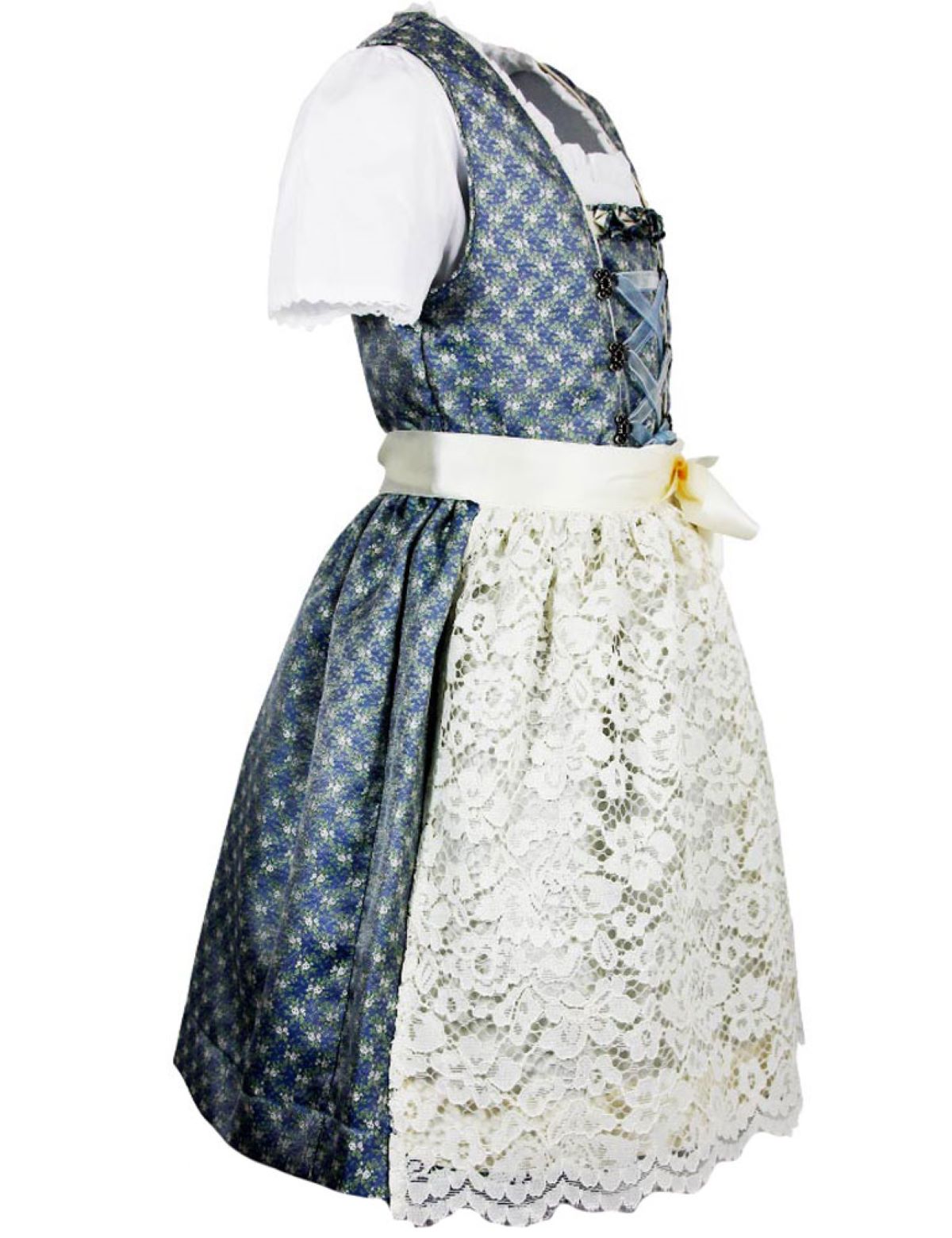isar-trachten-kinder-dirndl-sarah-3-tlg-mit-bluse-und-spitzensch-rze-63202-blau- image 2