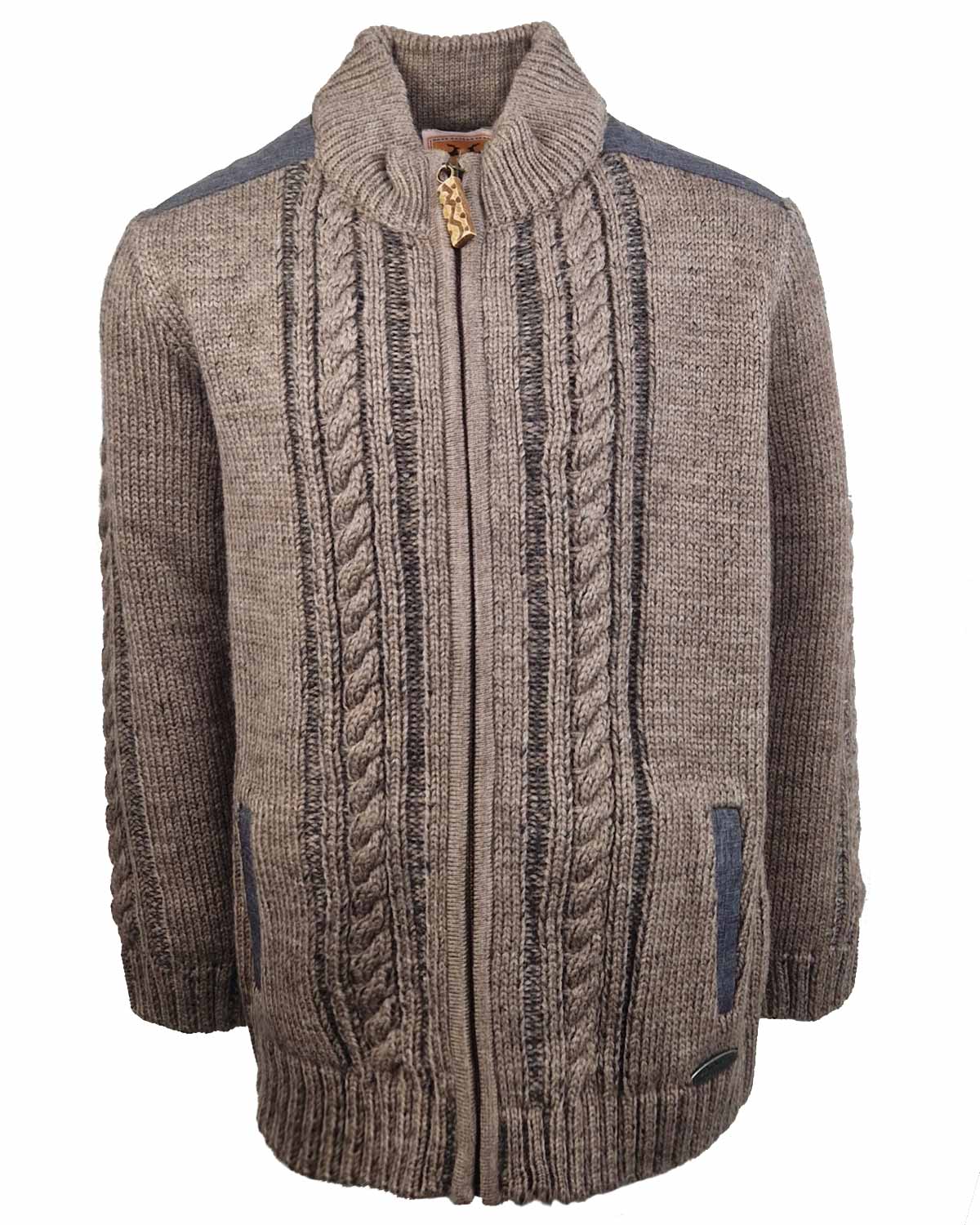 trachtenland-maddox-jungen-strickjacke-altwil-mit-zopfmuster-braun image 1