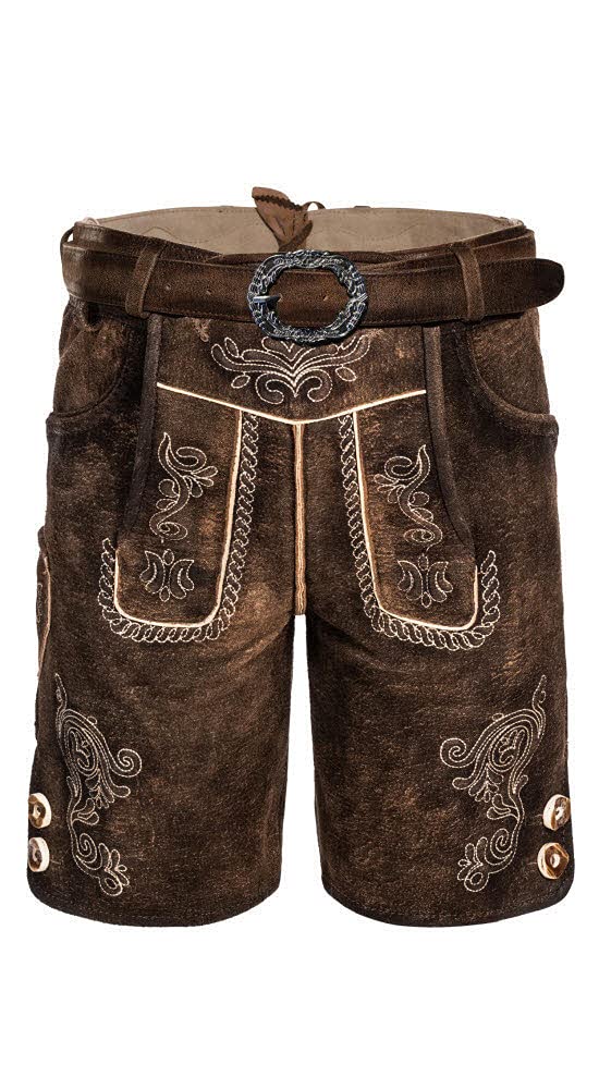 n-bler-kinderlederhose-adam-gr-158-echtleder-braun-mit-tr-ger image 1