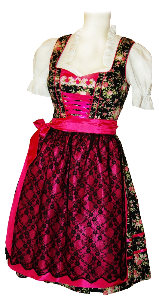 trachten-benkert-dolores-dirndl-schwarz-fuchsia image 1