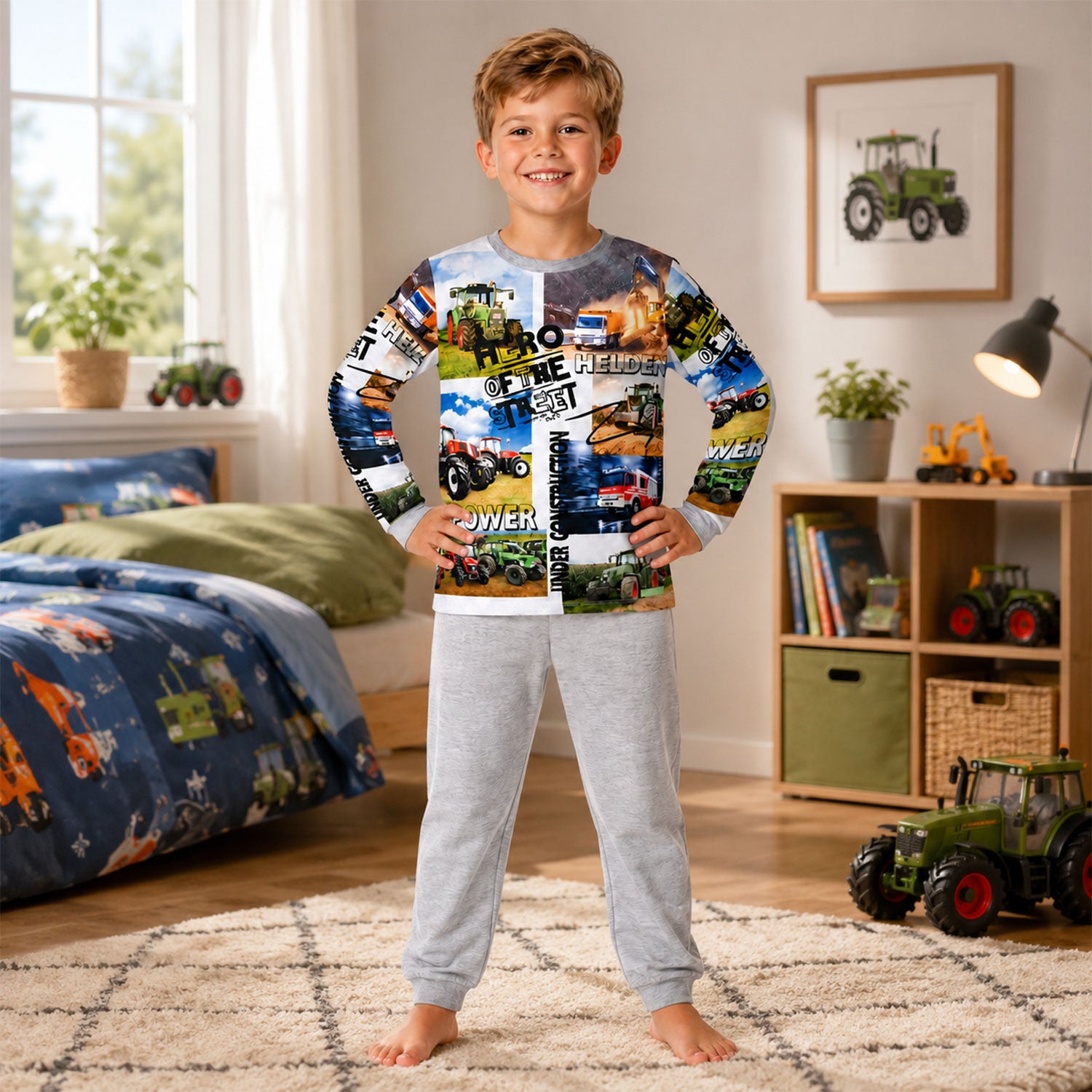 bondi-jungen-pyjama-hero-of-the-street-33170-2-tlg-grey-melange image 3