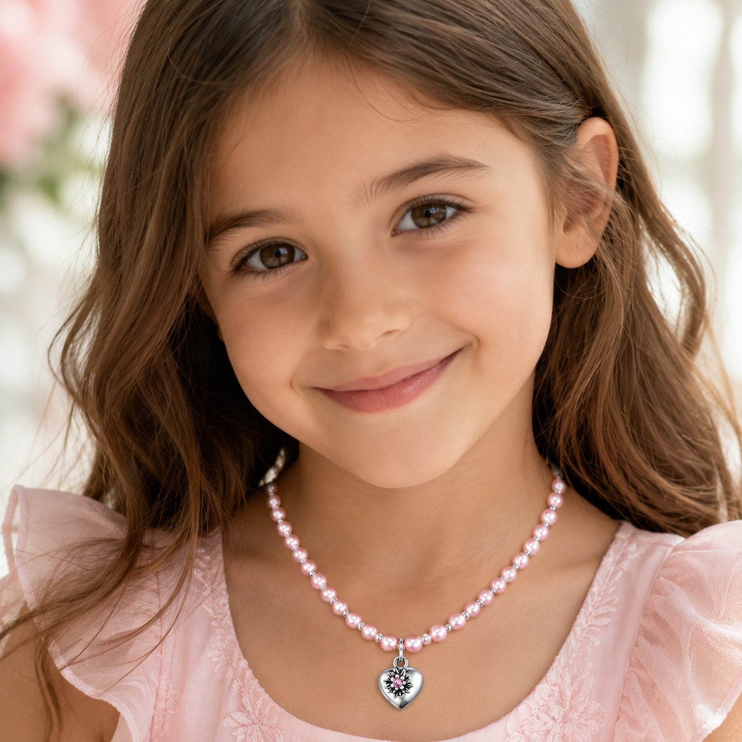 luisia-kinder-perlenkette-luna-mit-swarovski-kristallen-rosa image 2