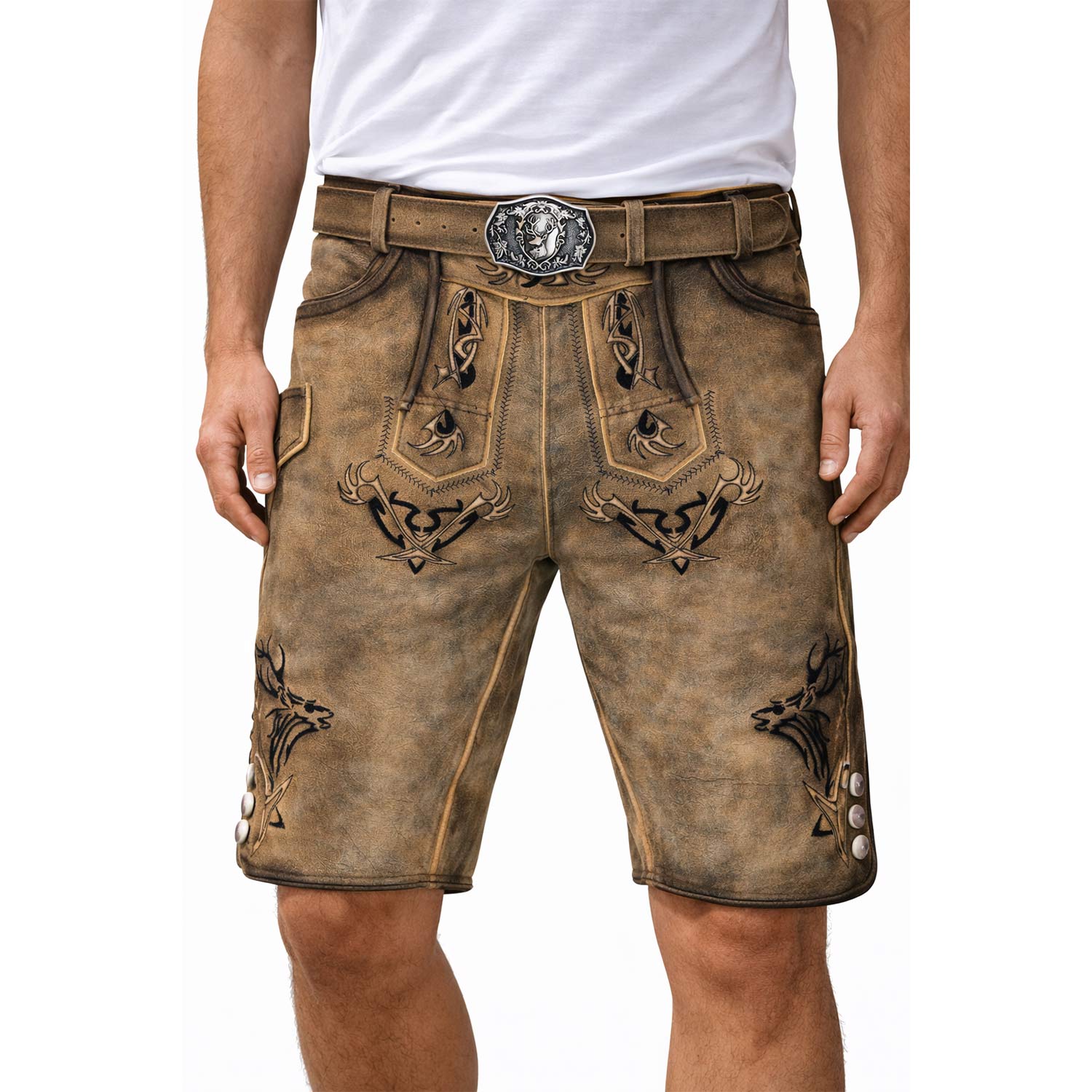 maddox-herren-lederhose-felixsee-kurz-mit-g-rtel-antik image 2