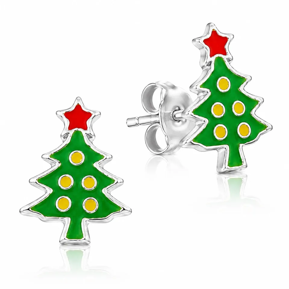 trachtenland-luisia-ohrstecker-weihnachtsbaum-e-14456-925-sterling-silber-gr-n-r image 1