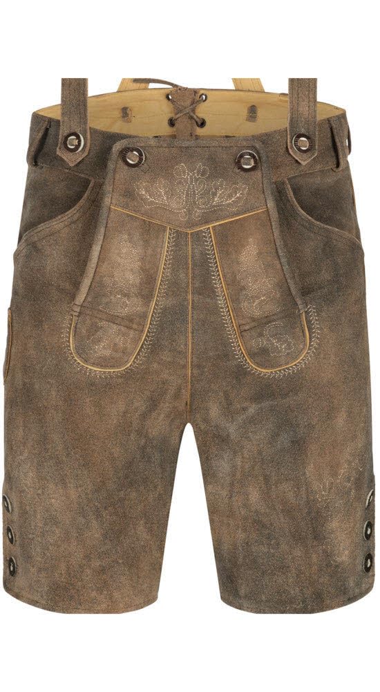 n-bler-bertl-herren-lederhose-kurz-kalbsleder-torf-braun image 5