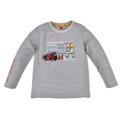 bondi-jungen-langarmshirt-feuerwehr-33161-grau-blau-gestreift image 1