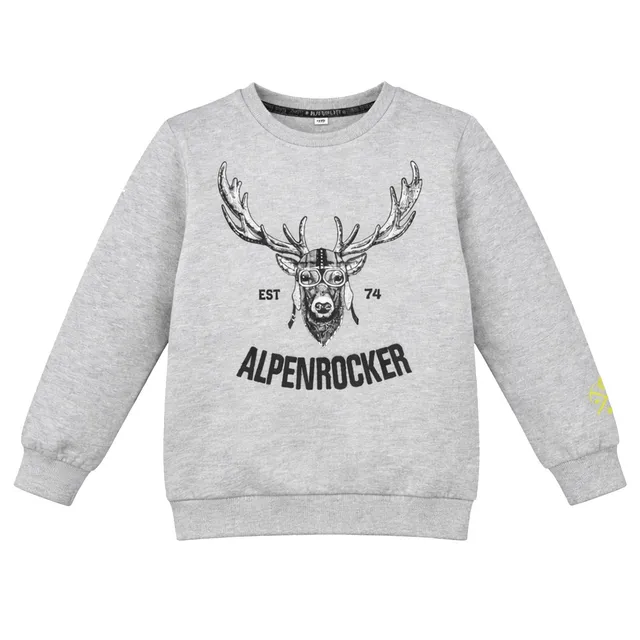 bondi-jungen-sweatshirt-alpenrocker-29906-grey-melange-hirsch image 1