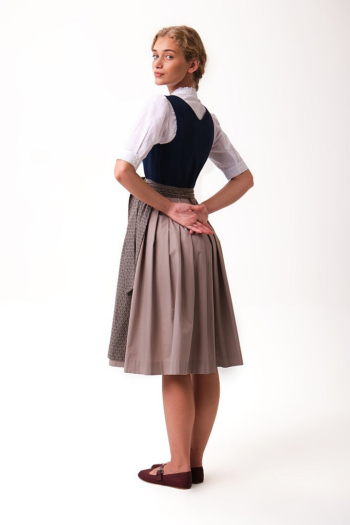 felicitas-damen-dirndl-deliah-marine-leinen-stretch-jacquard image 2