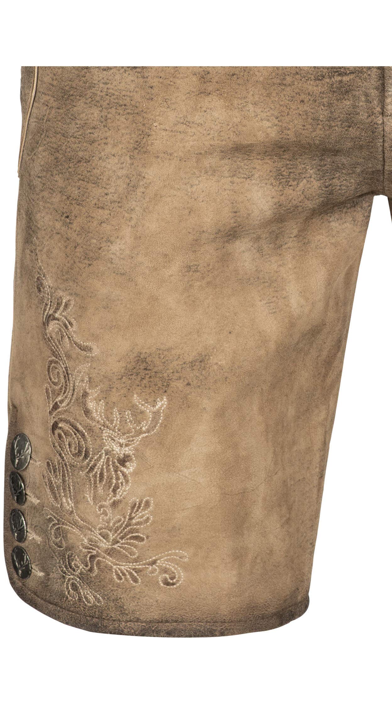 n-bler-lederhose-kurz-edmund-braun-ziegenleder-stickerei image 6