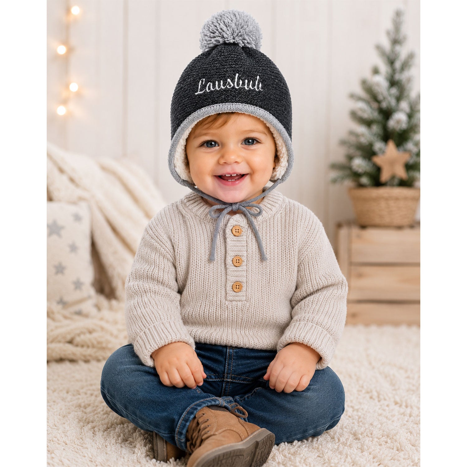 bondi-baby-strickm-tze-lausbub-91584-anthra-melange image 3