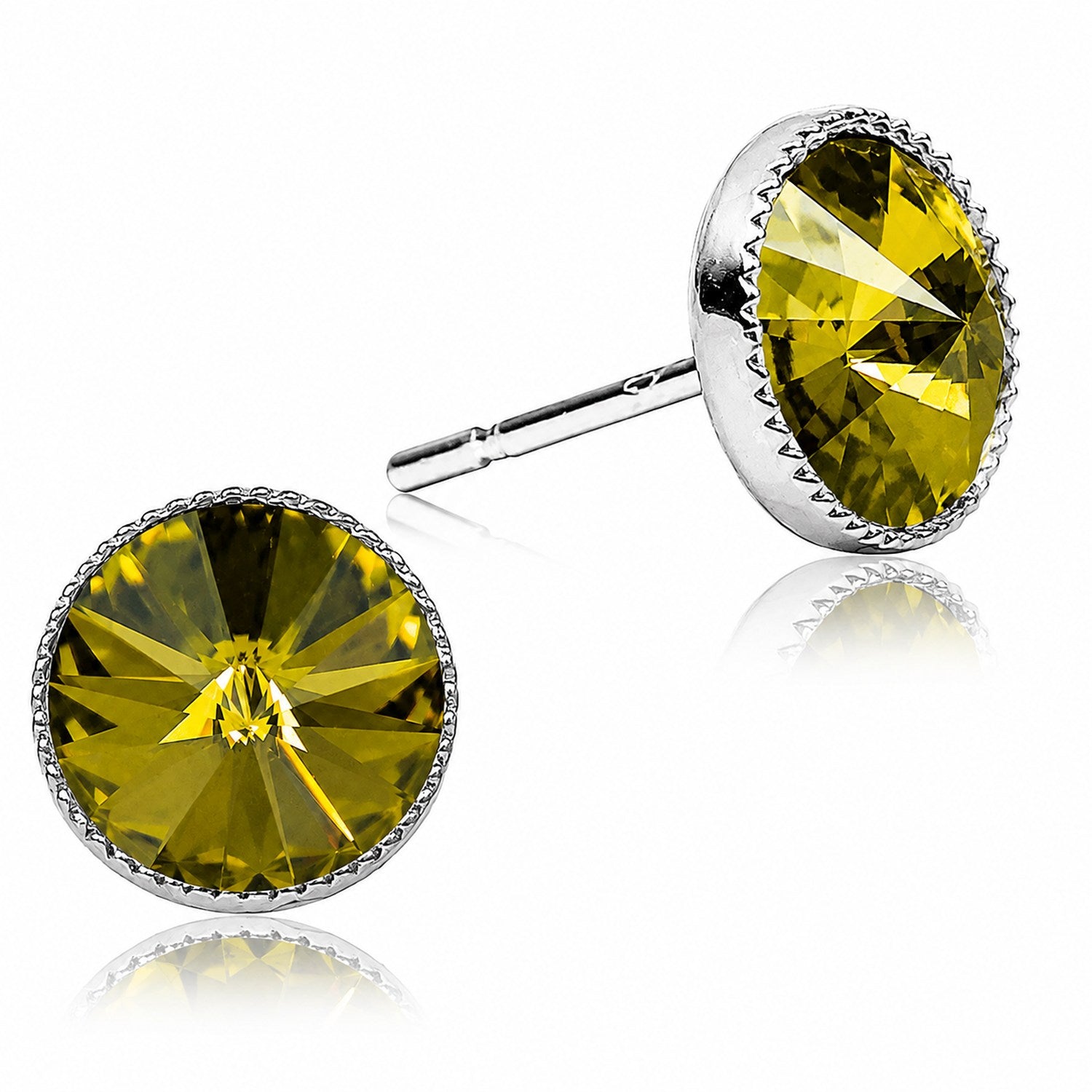luisia-solit-r-ohrstecker-joy-mit-swarovski-kristallen-olivgr-n image 1
