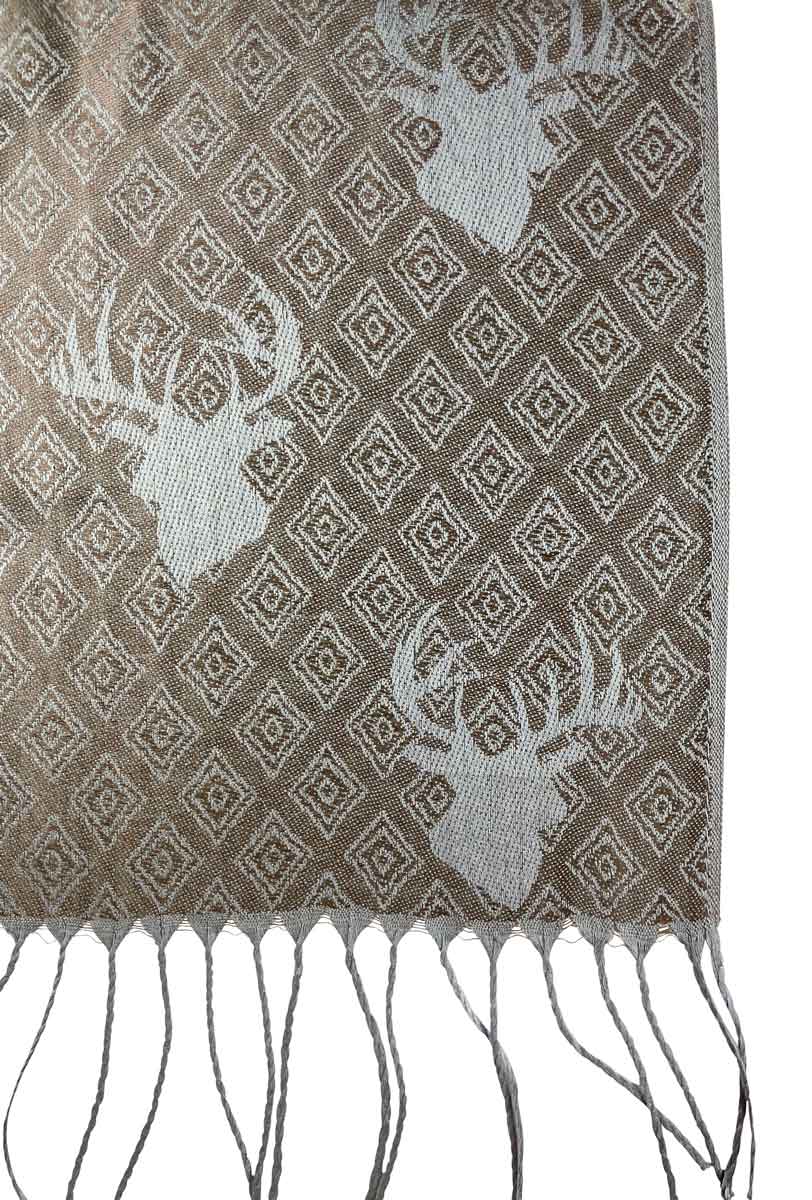 trachtenland-halstuch-hirschkopf-185-x-70-cm-taupe-silber image 2