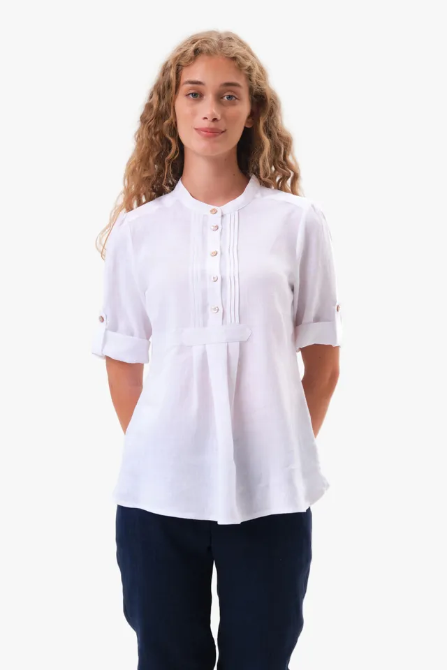 felicitas-balthild-damen-leinenbluse-mit-borte-und-krempel-rmel image 1