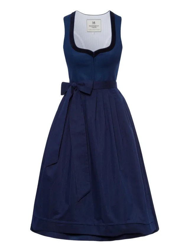 heimatgl-ck-dirndl-ariana-marine-damen-loden-dirndl-mit-samtblende image 1