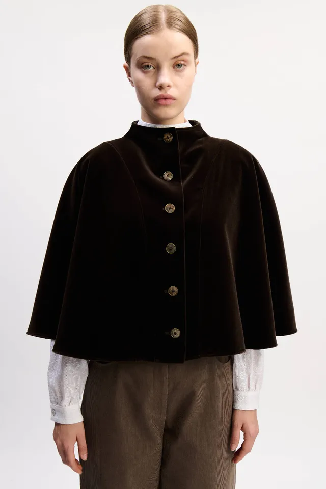 felicitas-damen-cape-cili-baumwoll-samt-cape-mit-knopfleiste image 1