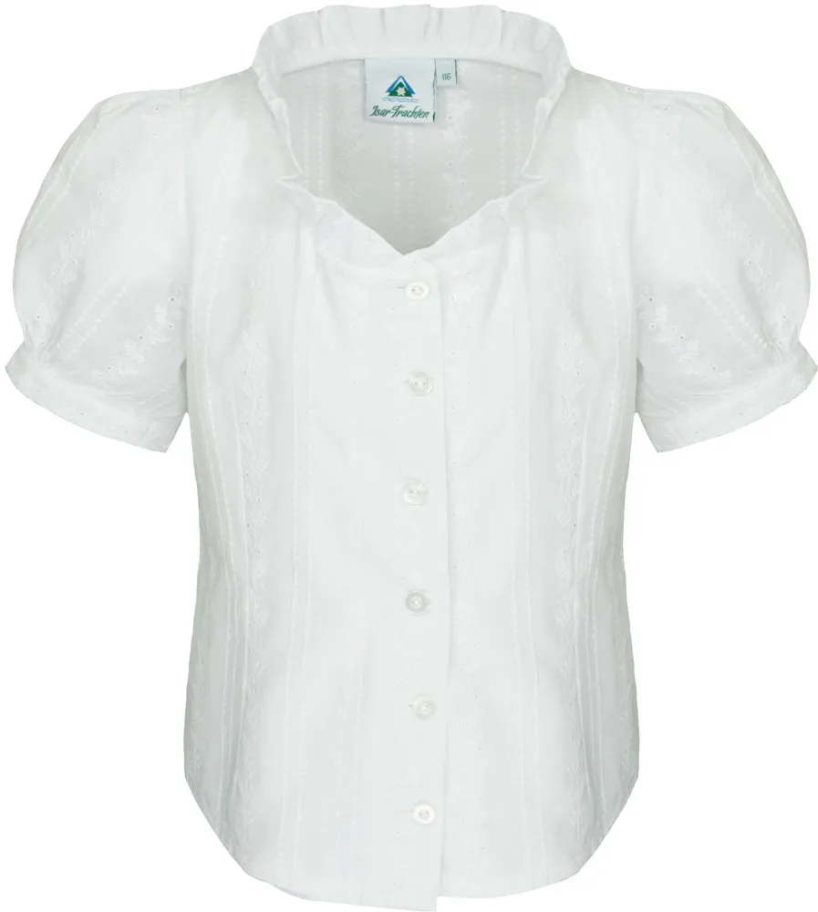 isar-trachten-kinder-bluse-marie-mit-stickerei-kurzarm-wei image 1