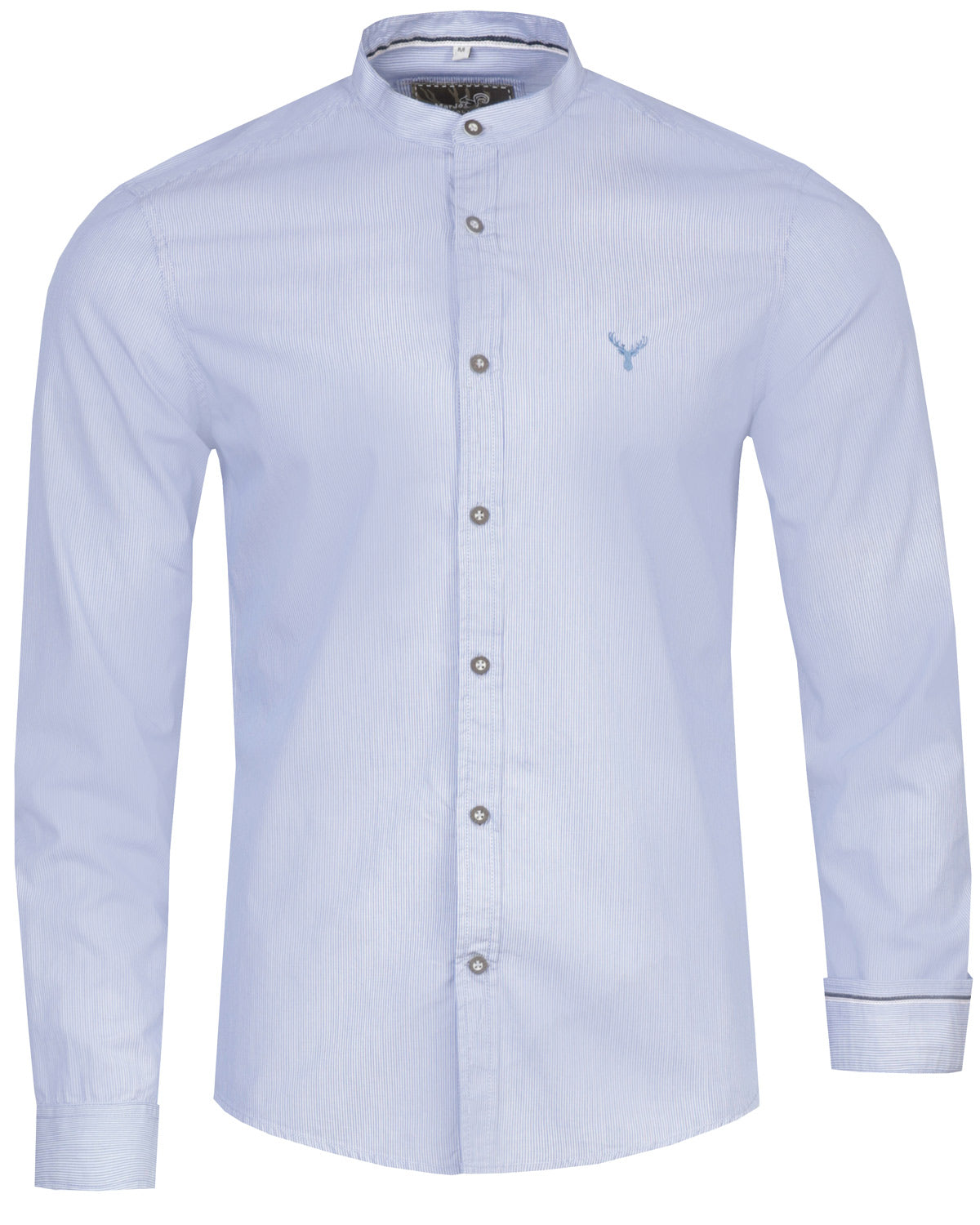 trachtenland-marjo-trachtenhemd-benjamin-stehkragen-light-denim-herren image 1