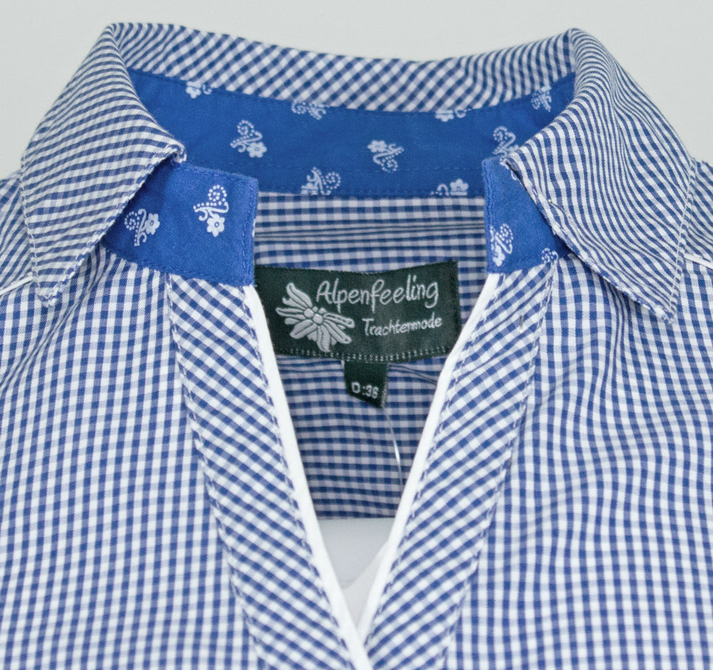 maddox-damen-trachtenbluse-innsbruck-langarm-karo-blau-kobalt image 7