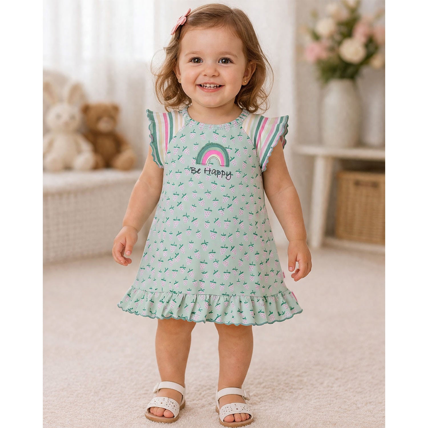bondi-baby-m-dchen-kleid-erdbeerallover-86885-gr-n image 3
