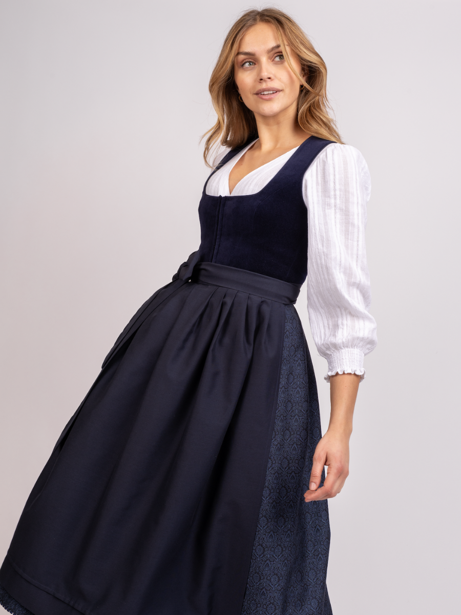 heimatgl-ck-dirndl-tilda-marine-samtmieder-midi image 5