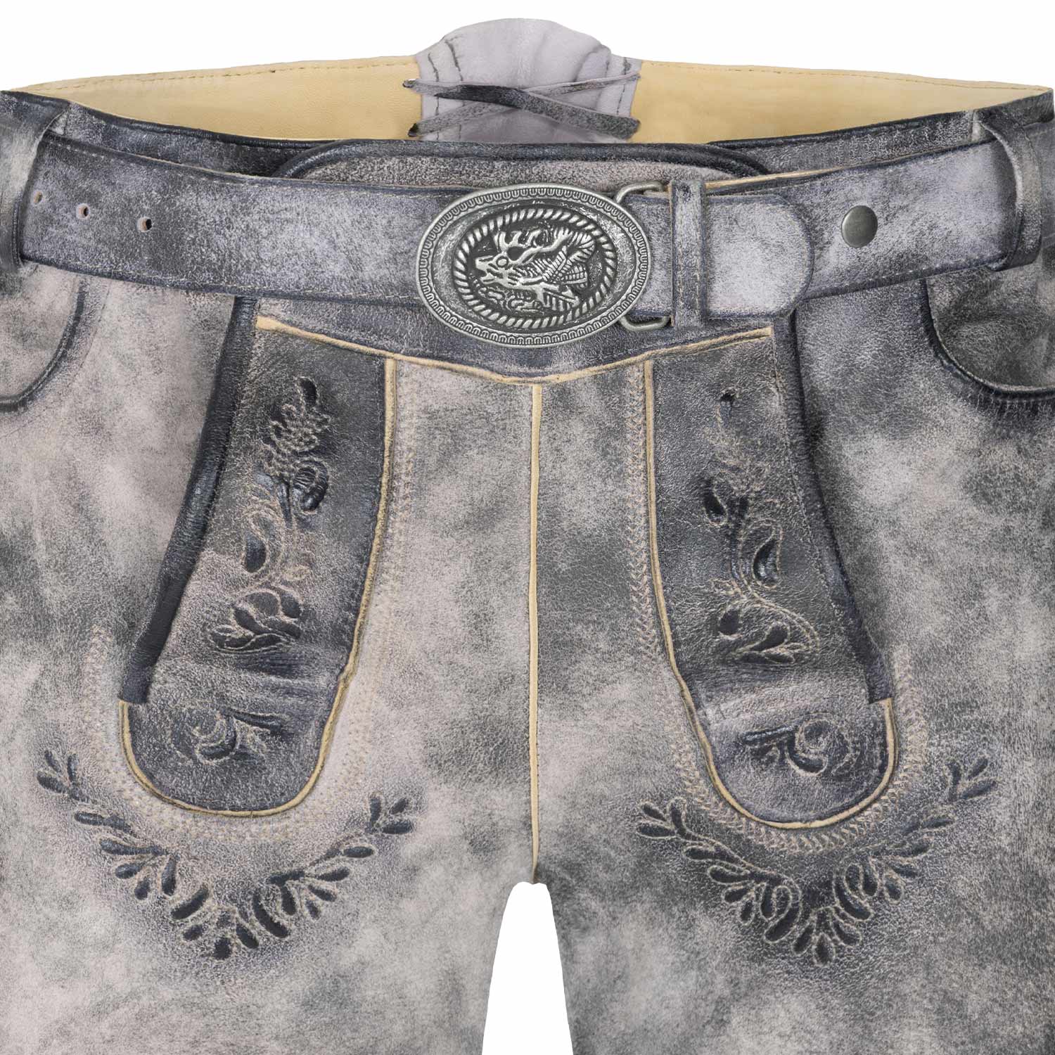 maddox-kurze-herren-lederhose-hopfensee-mit-g-rtel-nappato-stein image 2