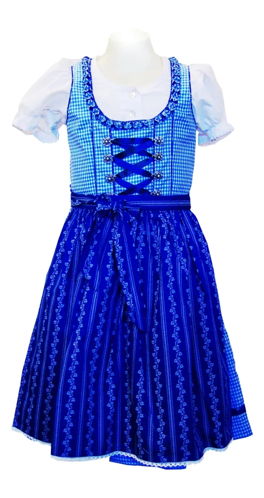 trachten-benkert-isabella-dirndl-blau-mit-bluse image 1