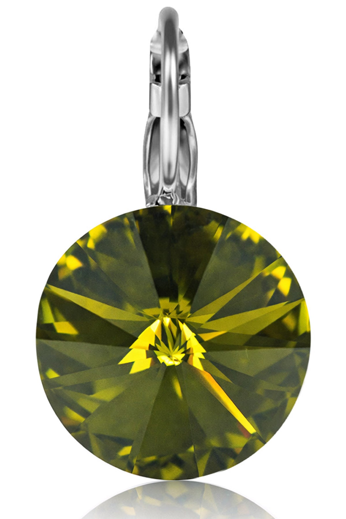 luisia-ohrringe-rivoli-12-mm-mit-kristallen-von-swarovski-olivgr-n image 3