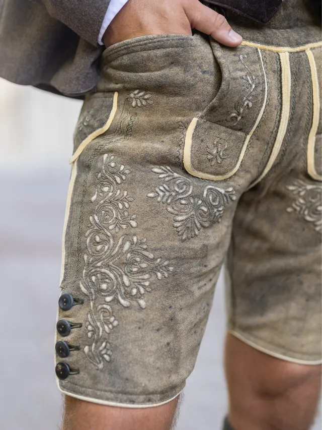 heimatgl-ck-lederhose-wilder-kaiser-hirsch-waldgr-n-herren-hirschleder image 1