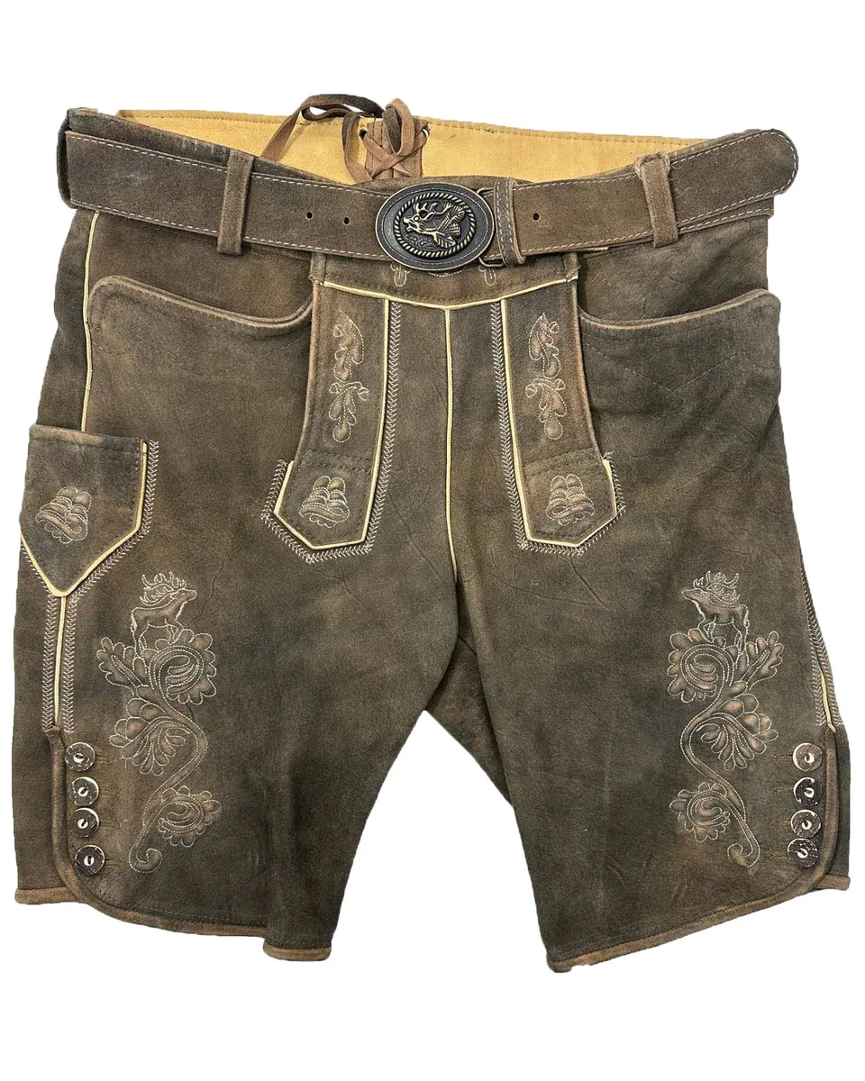 trachtenland-maddox-kurze-lederhose-silbersee-mit-g-rtel-used-erle-echtleder image 1