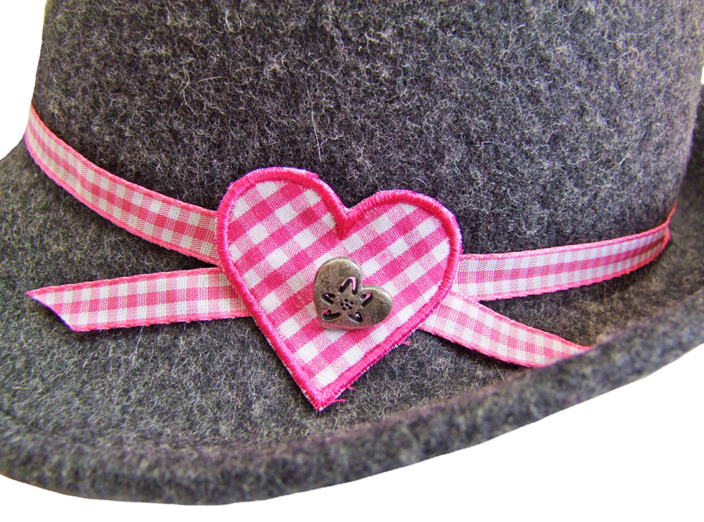 isar-trachten-kinder-trachtenhut-mit-herz-60105-anthrazit-rosa image 2