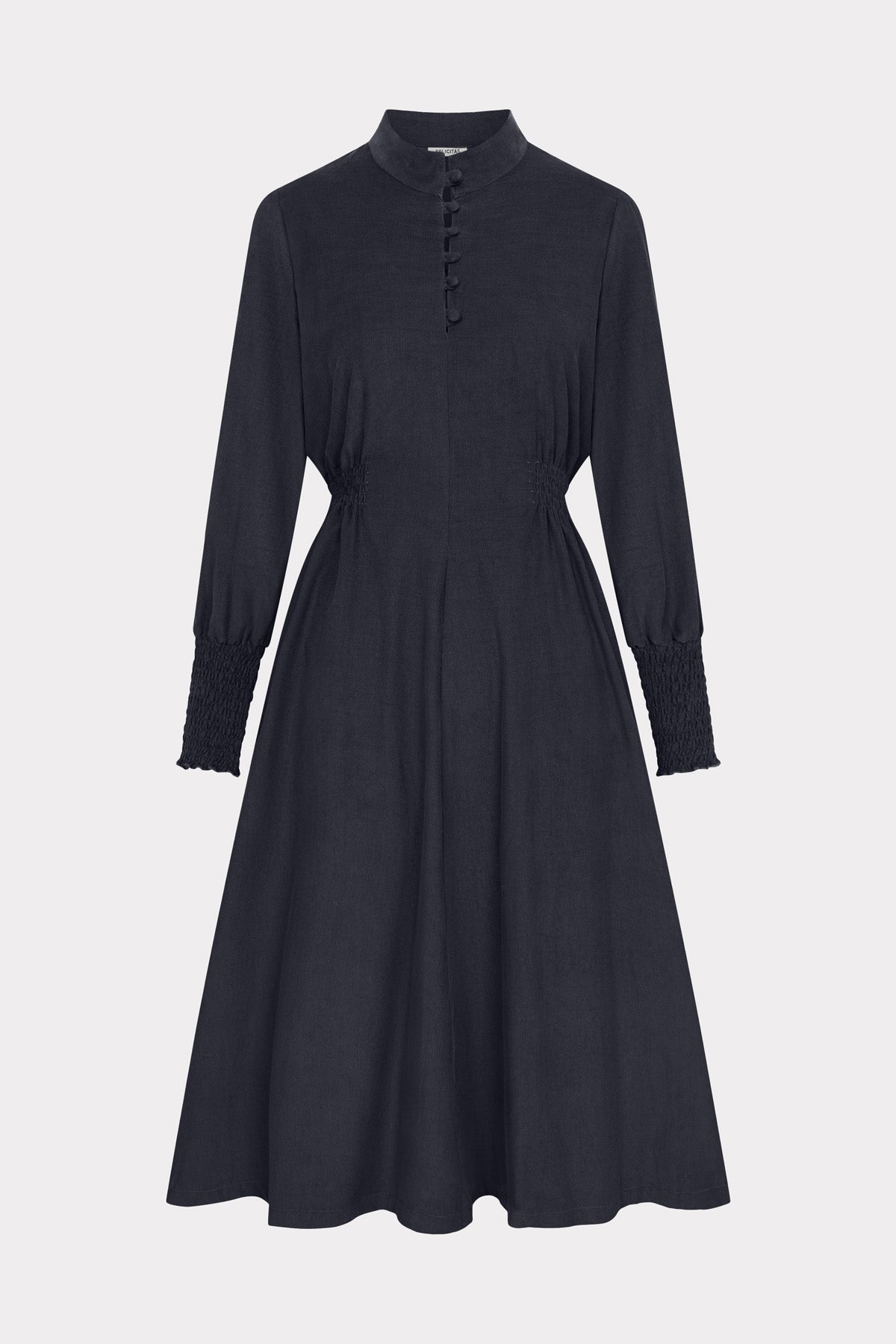 felicitas-kaylie-damen-flanellkleid-mit-smok-taille-und-stehkragen image 3