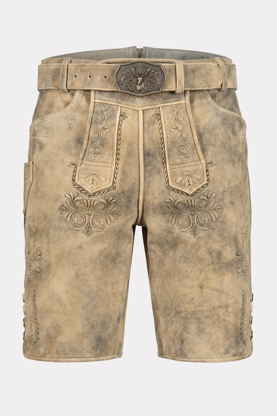 felicitas-louis-herren-lederhose-kurz-aus-echtleder-mit-g-rtel image 1