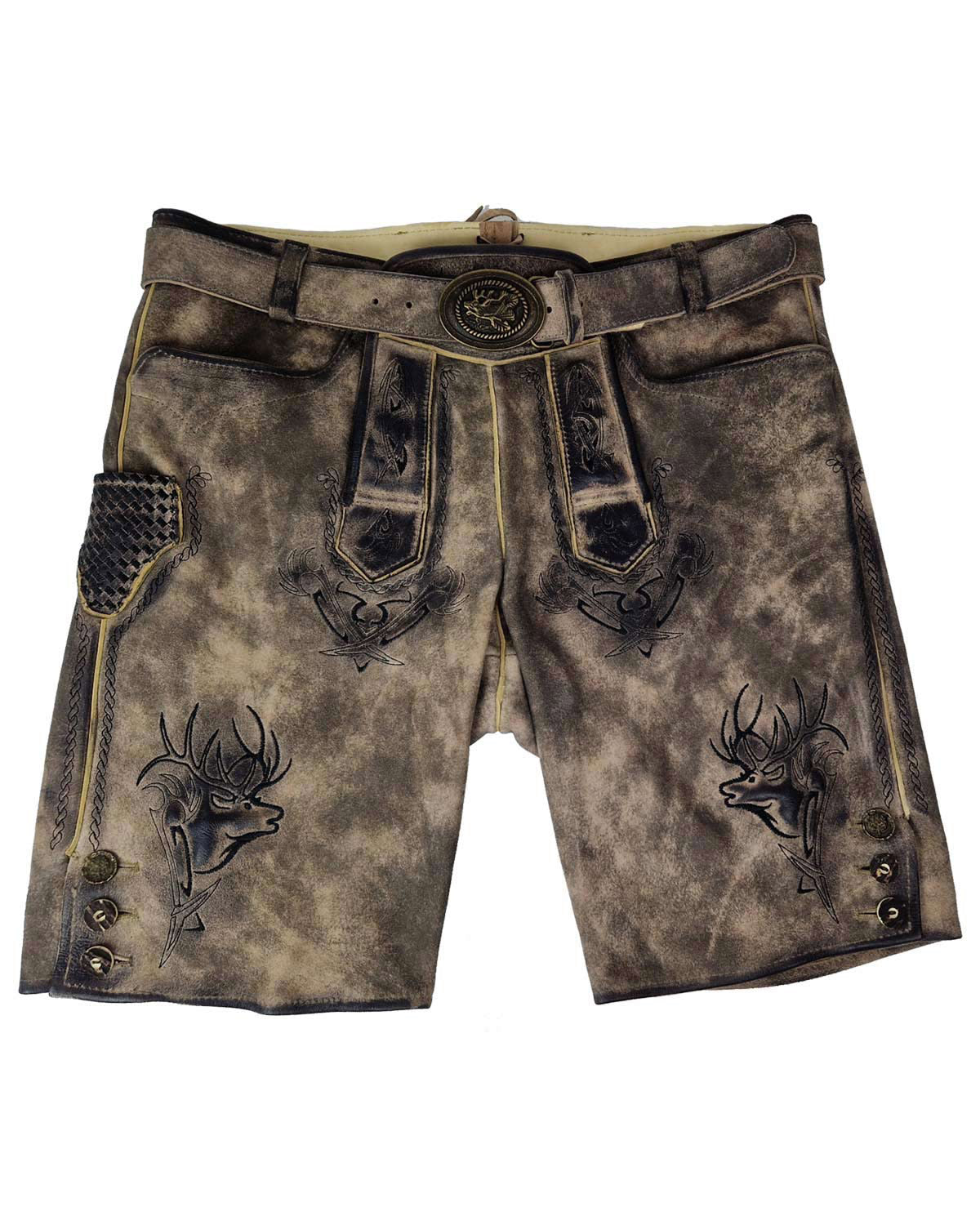 maddox-kurze-lederhose-urgsee-marmor-mit-hirschstickerei image 1