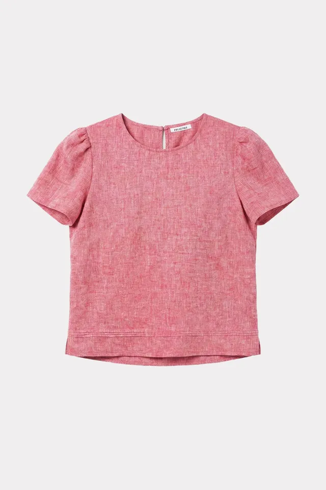 felicitas-bena-damen-bluse-kurzarm-aus-leinen-baumwolle image 1