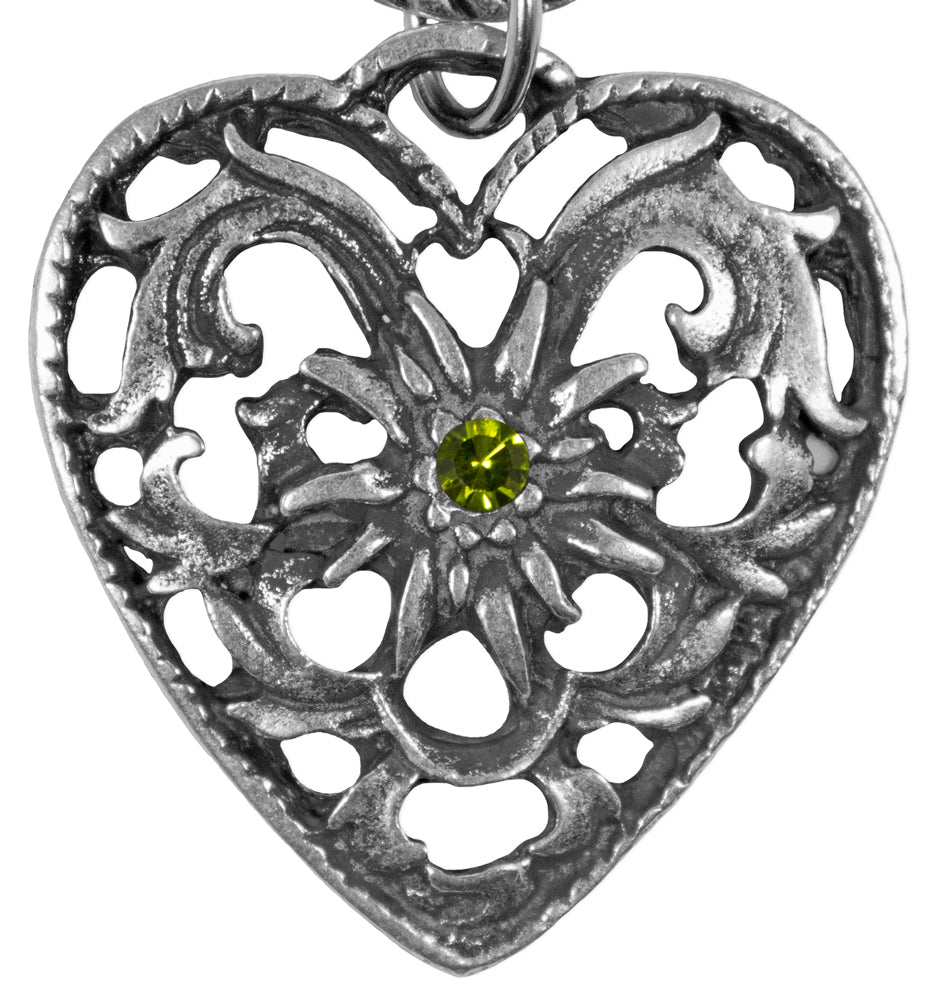 trachtenland-charivari-kette-mit-herz-olivgr-n image 2