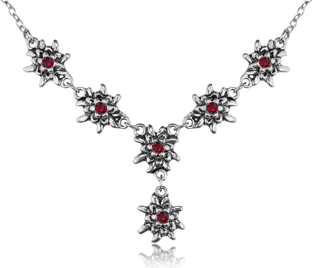 trachtenland-luisia-edelwei-collier-emilia-siam-dunkelrot image 1