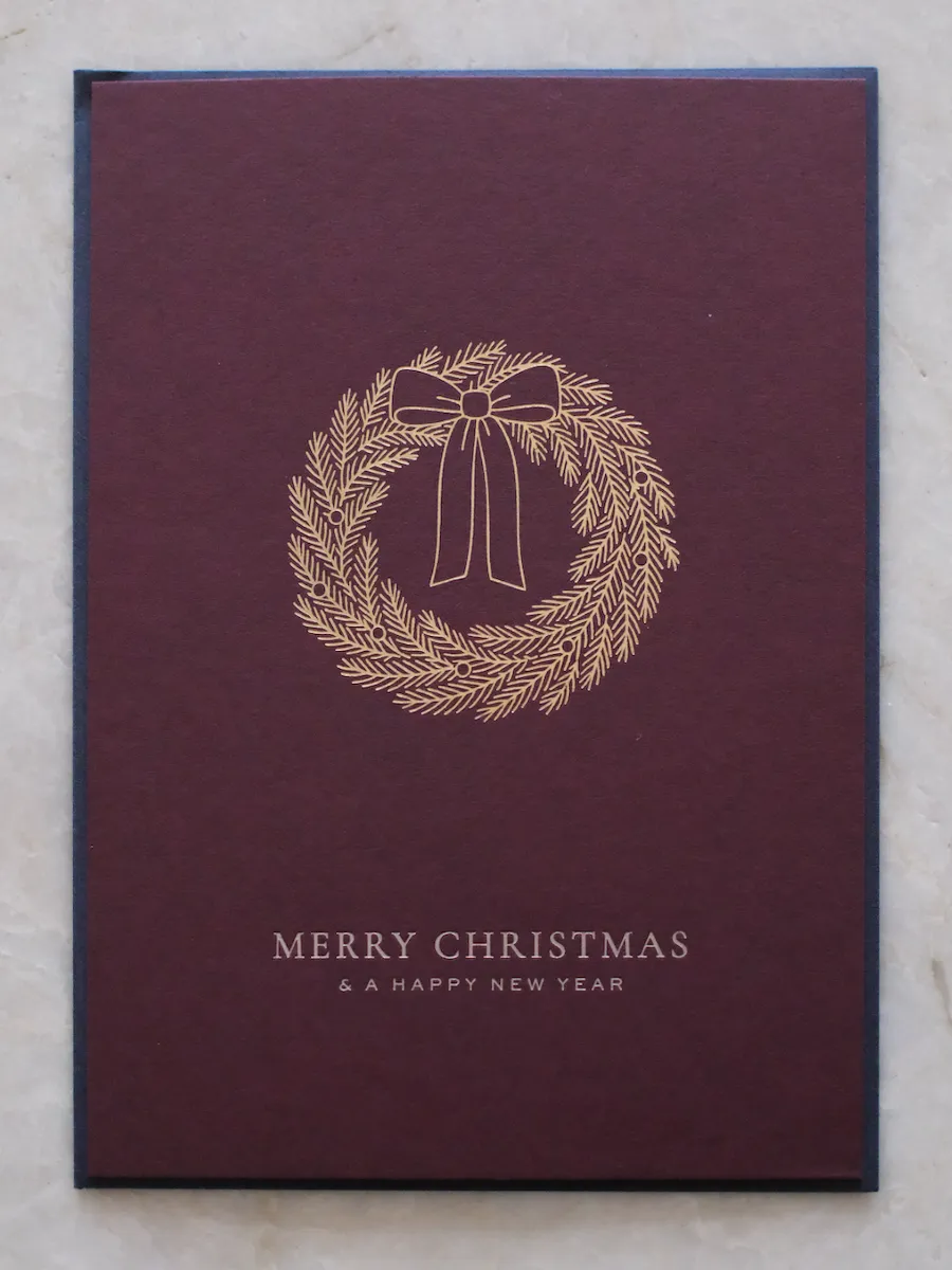 heimatgl-ck-weihnachtskarte-kranz-dunkelrot-gold image 1