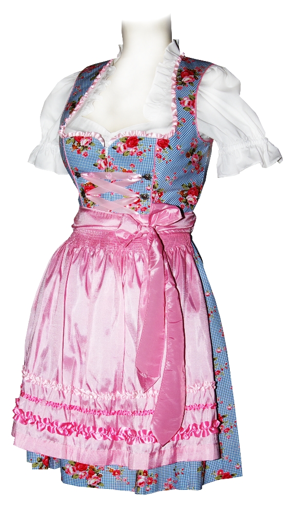 trachten-benkert-selia-dirndl-blau-ros-gebl-mt image 1