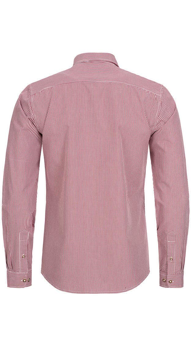 n-bler-trachtenhemd-herren-rudi-langarm-slim-fit-weinrot-bordeaux-kariert image 2